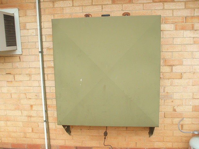 Newer-style oil tank, wall mounted