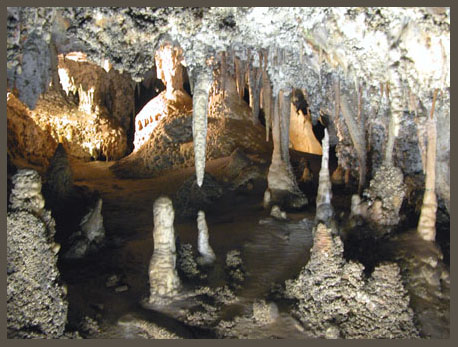 STALACTITES & STALAGMITES INSIDE CAVE
