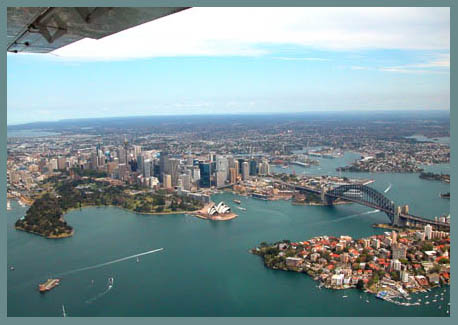 AN AERIAL VIEW OF SYDNEY HARBOUR